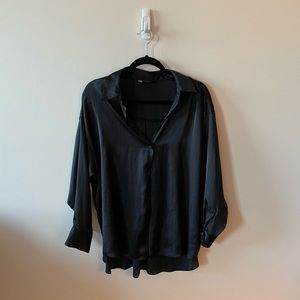 Zara Satin Effect Button Down